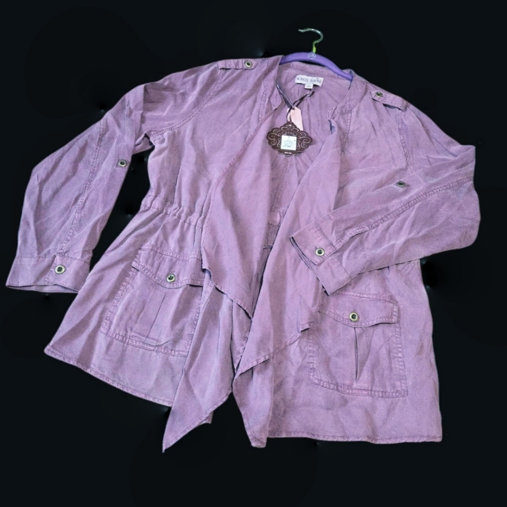 Knoxrose Muted Lavender Open Style Light Jacket. Size LG. NWT.